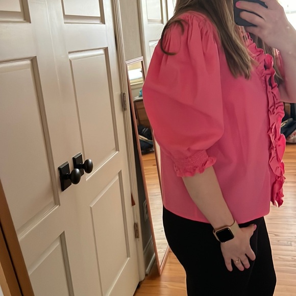 LOVE THE LABEL zuri top in pink carnation large 100% cotton - Picture 6 of 16